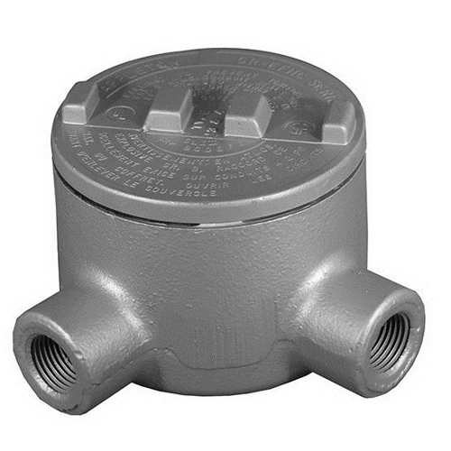 Type L Conduit Body, 2 inch, Malleable Iron, Zinc Electroplated
