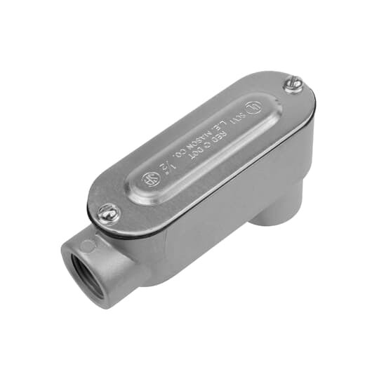 DALB-1-CG Red Dot D-Pak A Series Type LB Conduit Body With Cover, Gasket, 1/2 in Hub, 4.3 cu-in Capacity, Die Cast Aluminum