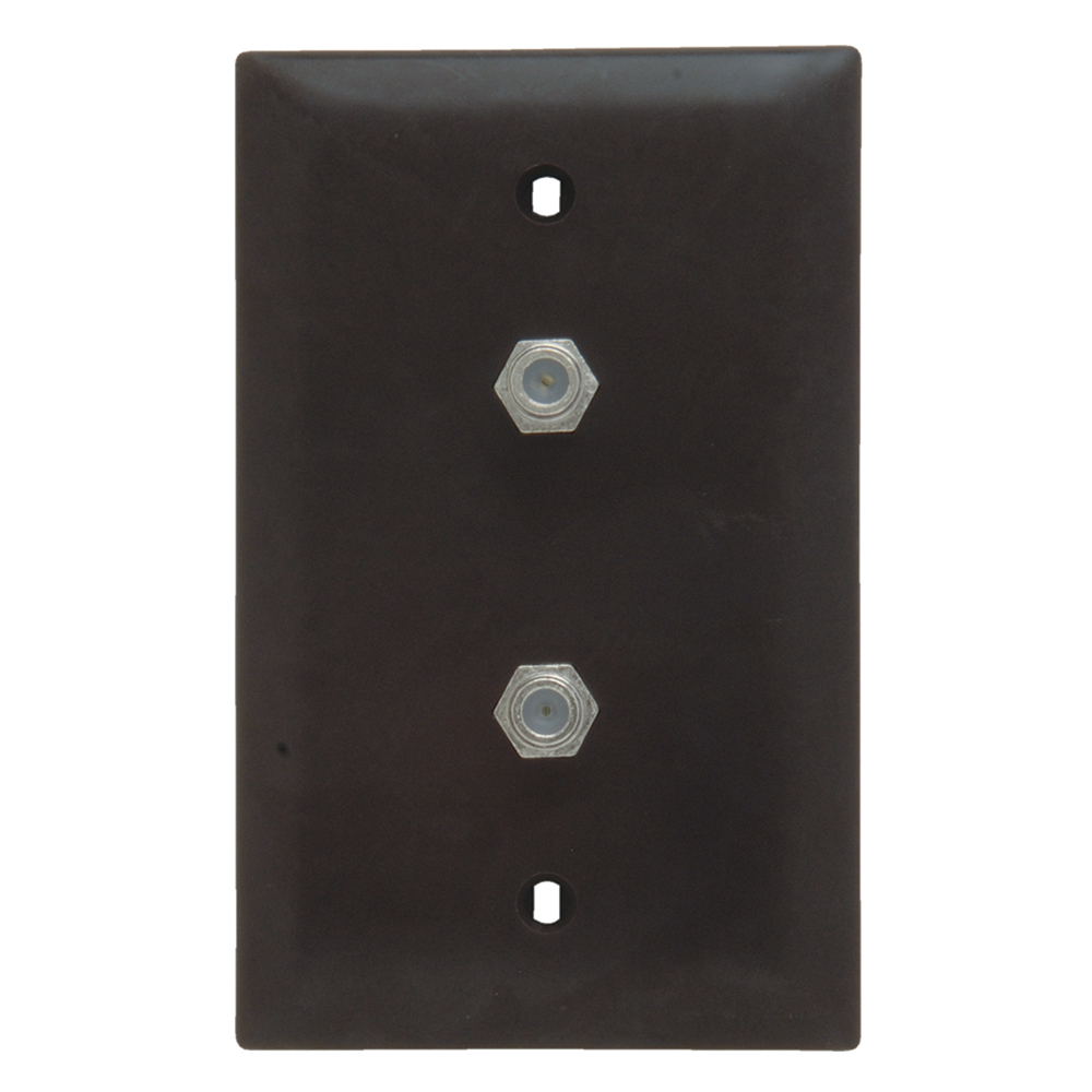 TPCATV2-BK 1-Gang F Type Connector With Wallplate, Coaxial Cable