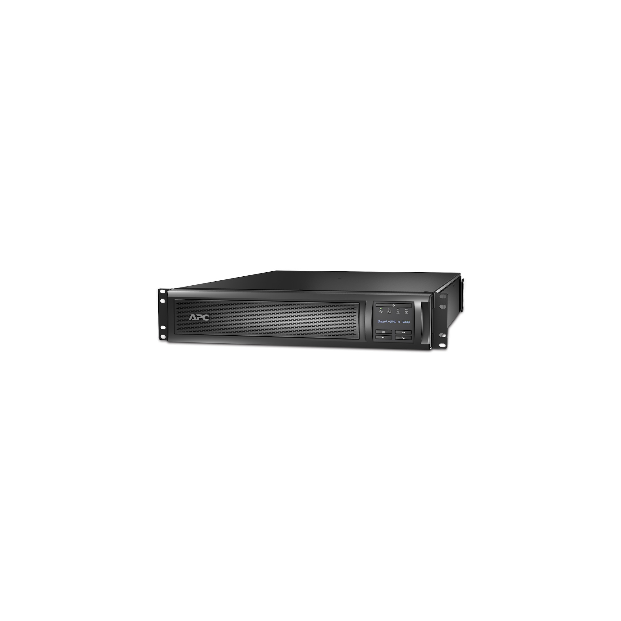 SMX3000RMLV2U Smart UPS System, 120 V AC Input, 120 V AC Output, 2.88 kVA/2.7 kW Power Rating, 18 min (1350 W) Half Load, 6.3 min (2.7 kW) Full Load Backup, 7 Outlets