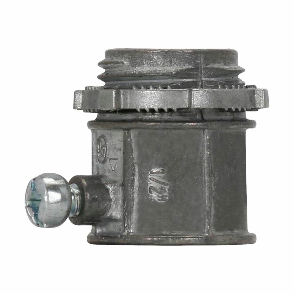 1455DC Insulated Setscrew Straight Threaded Connector, 2 in Trade, For Use With Thinwall EMT Conduit, Die Cast Zinc, Natural