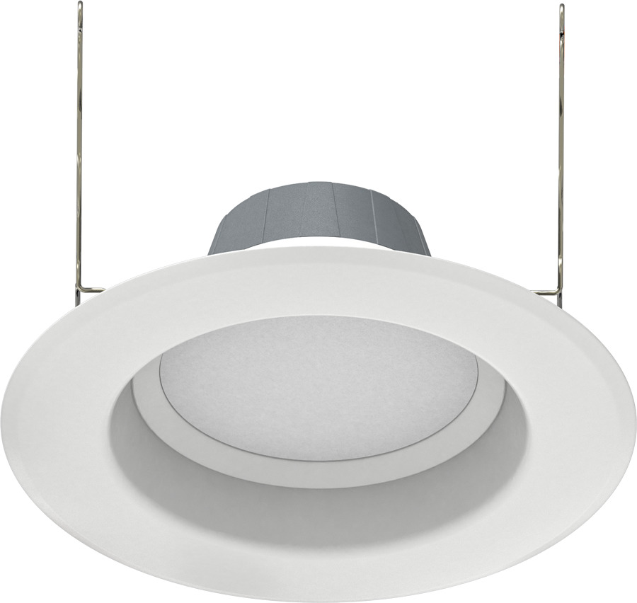 R6R119FA120WS R Series Field Adjustable Round Recessed Retrofit Downlight, 10 W Fixture, 6 in Ceiling Opening, 120 V AC, Aluminum Housing