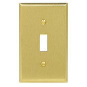 81001 Standard Size Traditional Combination Wall Plate, 1 Gangs, 2-3/4 in W x 4-1/2 in H, Brass