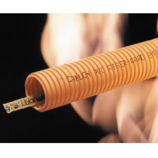 DH4X1C-150 Carlon Riser-Gard Corrugated Non-Metallic Standard Wall Flexible Raceway Conduit With Pull Line Tape, 1-1/2 in Trade, 1.54 in ID x 1.91 in OD, 150 ft L, PVC