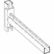 B196-18ZN B196 Clevis Bracket, 18 in L x 1-5/8 in W x 7/32 in THK, Steel