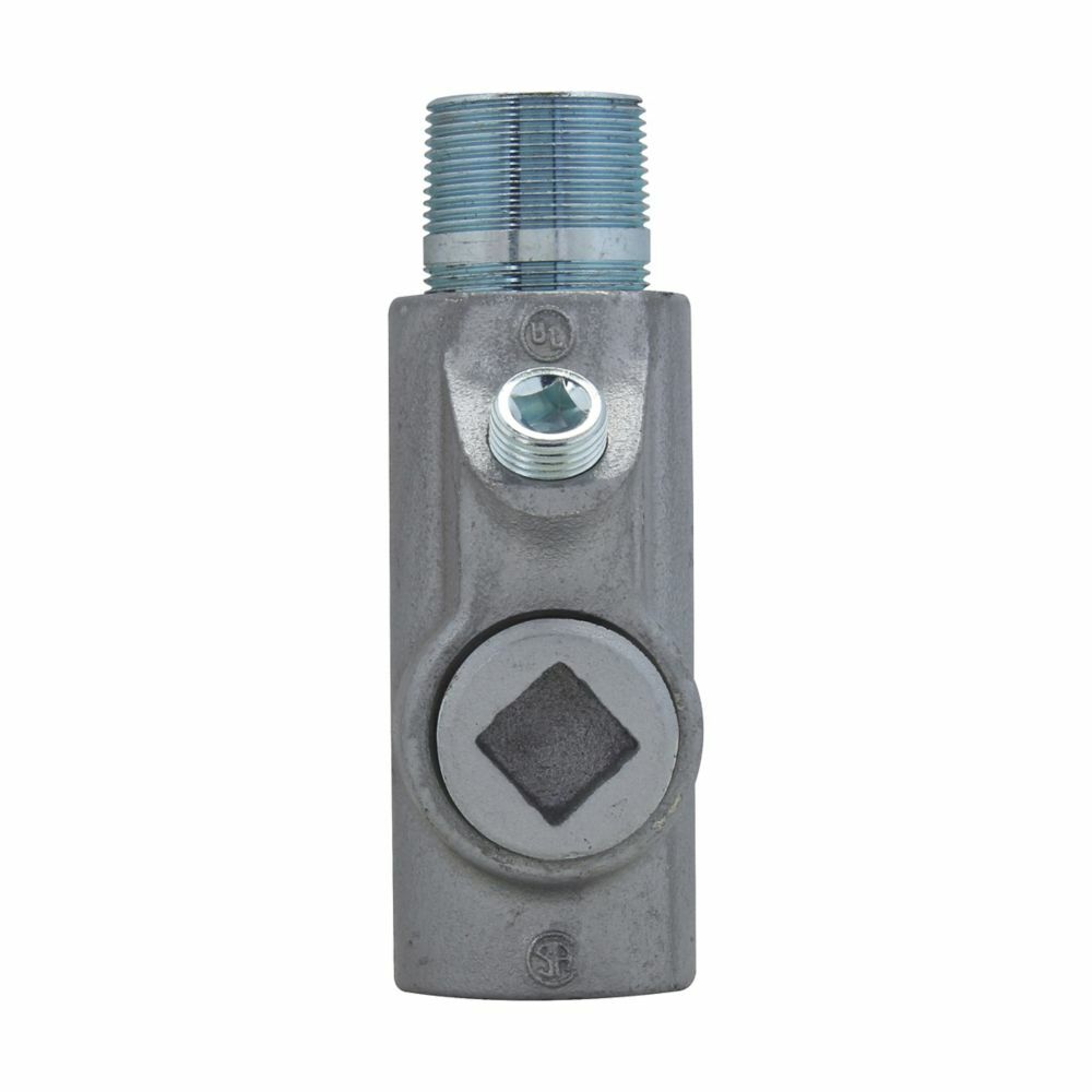 EYS106 Conduit Sealing Fitting, 4 in MNPT x 4 in FNPT, For Use With Conduit System, Ductile Iron/Feraloy Iron Alloy, Aluminum Acrylic Painted/Electro-Galvanized