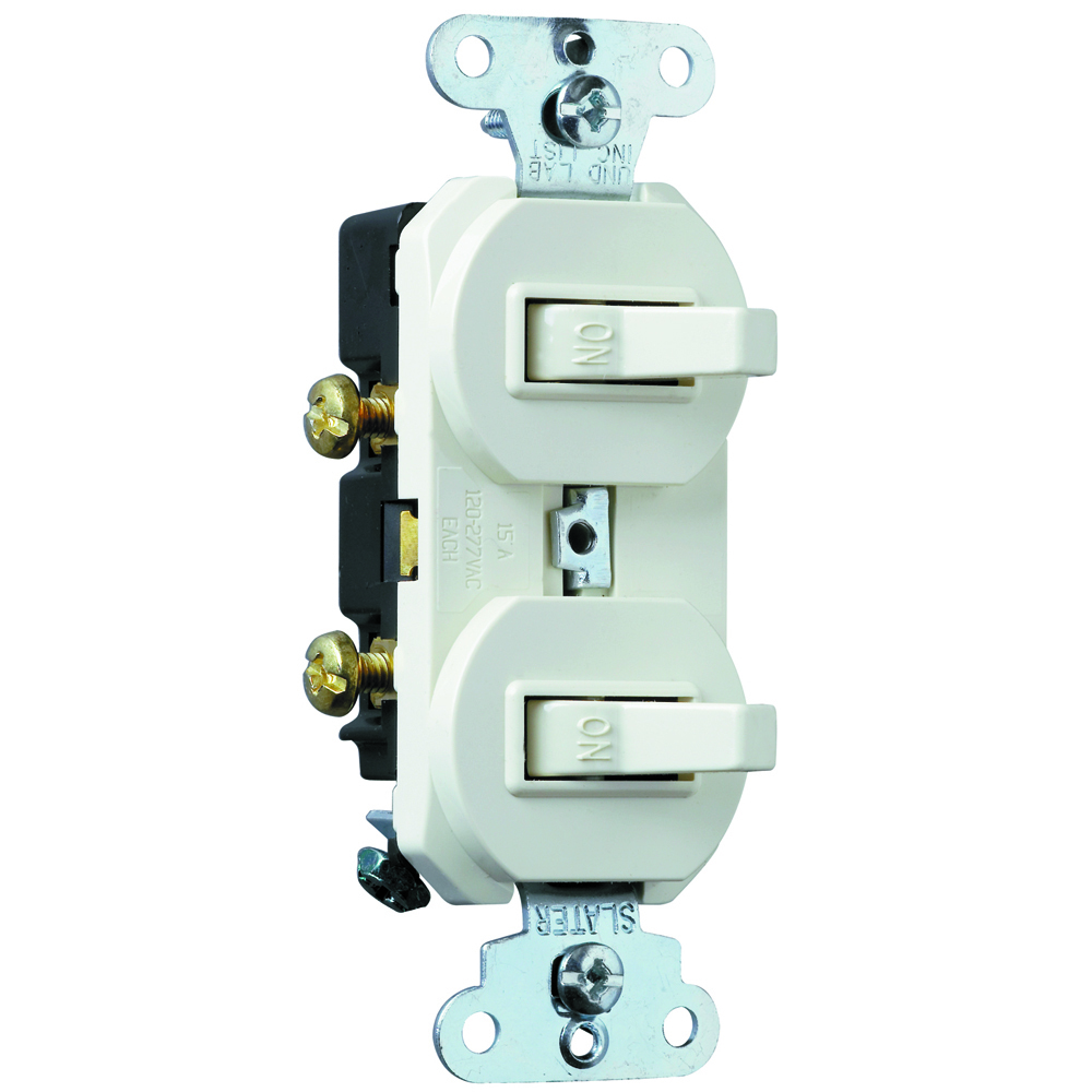 690-W 3-Wire Non-Grounding Duplex Combination Switch, 15 A, 120/277 V AC, 2 Poles