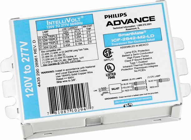 ICF2S26H1LD35M Centium Electronic Fluorescent Ballast, Programmed, High, 2 Lamps, 50-60 Hz, 120-277V, 26W, Non-Dimmable