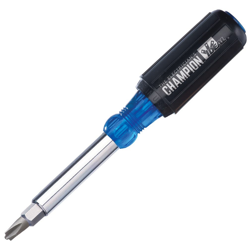 35-939 12-in-1 Electricians Champion Multi-Bit Screwdriver and Nutdriver With Combo Head, 12 Pieces, #1, #2, 3/16 in, 1/4 in, 5/16 in, 3/8 in Range