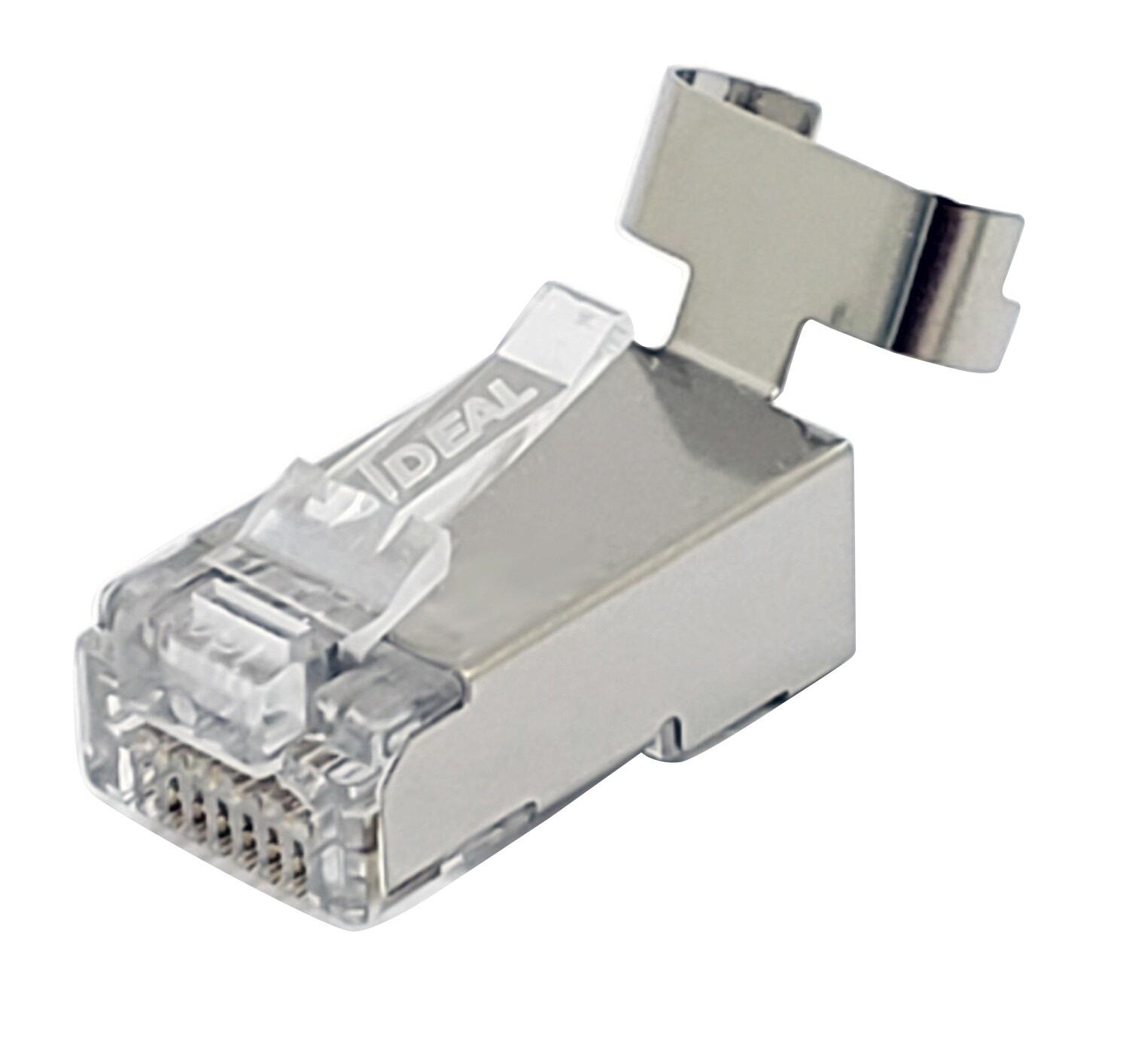 85-368 8-Contact 8-Position Feed-Through RJ45 Shielded Modular Plug, Shielded Conductor