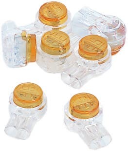 86-950 2-Wire UY-I Butt Splice Insulation Displacement Connector, 26 to 22 AWG Conductor, Butted Barrel, Yellow