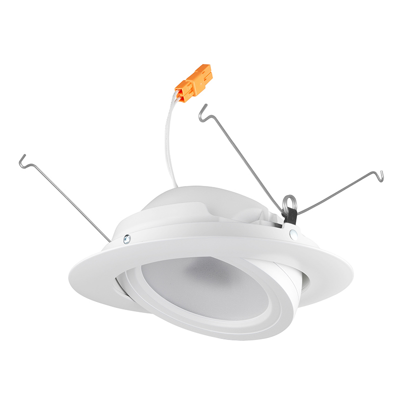6RLA G2 06LM 30K 90CRI WFL 120 FRPC WH Basic Retrofit Adjustable Trim, LED Lamp, For Use With 6 in IC or Non-IC Recessed Housings, Cast Aluminum