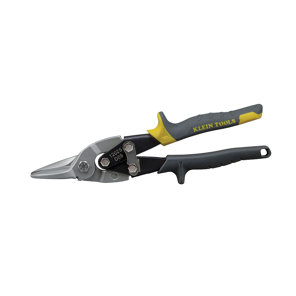 1202S Aviation Snip With Wire Cutter, 18 to 22 ga Cutting, Blunt Tip, 1-1/2 in L of Cut, Straight/Wide Curve Snip, Steel Blade, Plastic Handle, Contoured Grip, ASME B107.16M
