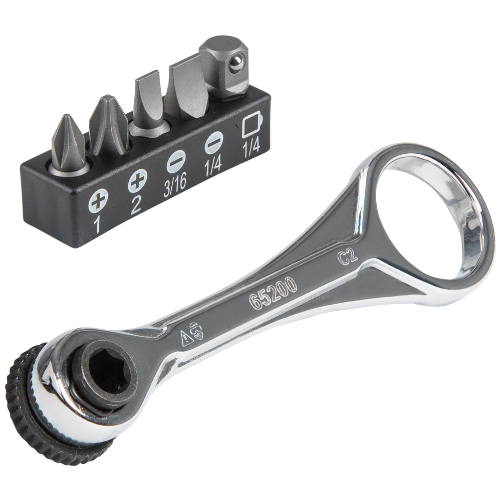 65200 Slim-Profile Mini Ratchet Set, 1/4 in Drive, 5 Pieces, Steel