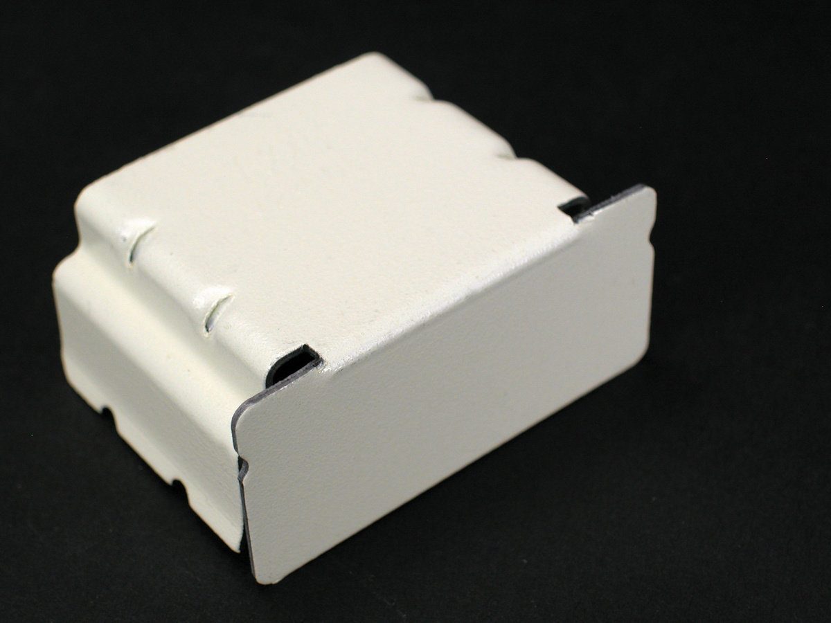 2410BD-FW 2-Channel Divided Blank End Fitting, For Use With 2400, 2400D 600 V AC Raceway, Steel, Fog White
