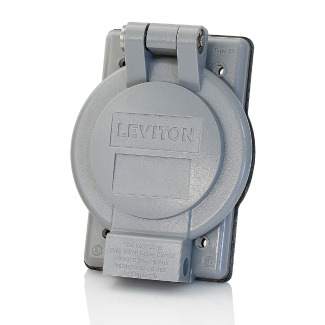 WP4-G Outlet Box Cover, 2.6 in Dia, 4.66 in L x 3.94 in W x 1.04 in D, Weatherproof Cover, Glass Filled Thermoplastic