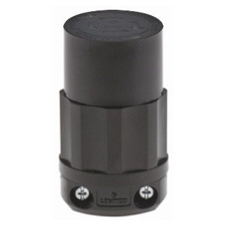2413-B Grounding Locking Connector, 125/250 V AC, 20 A, 3 Poles, 4 Wires, Black