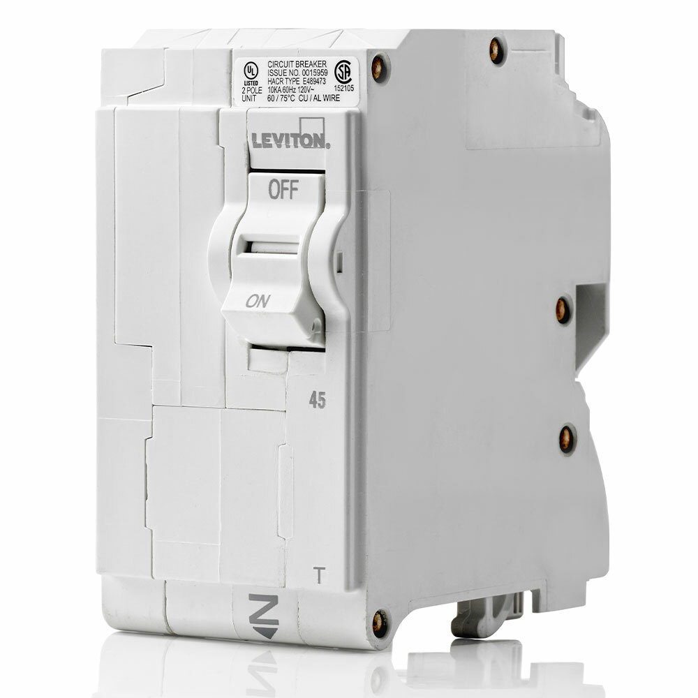 LB245-T Standard Circuit Breaker With Instruction Sheet, 120/240 V AC, 45 A, 10 kA Interrupt, 2 Poles