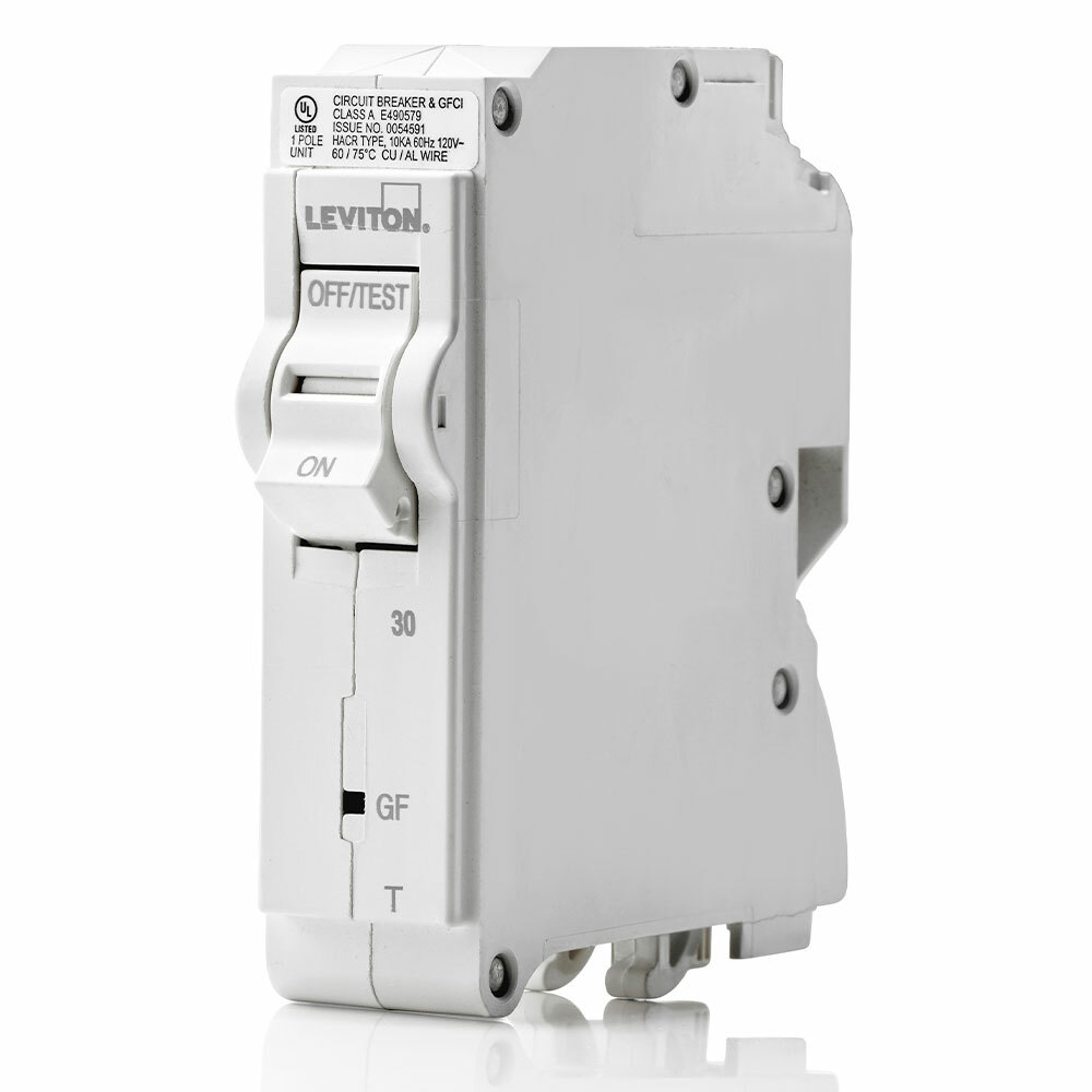 LB130-GFT GFCI Branch Circuit Breaker With Instruction Sheet, 120 V AC, 30 A, 10 kA Interrupt, 1 Pole
