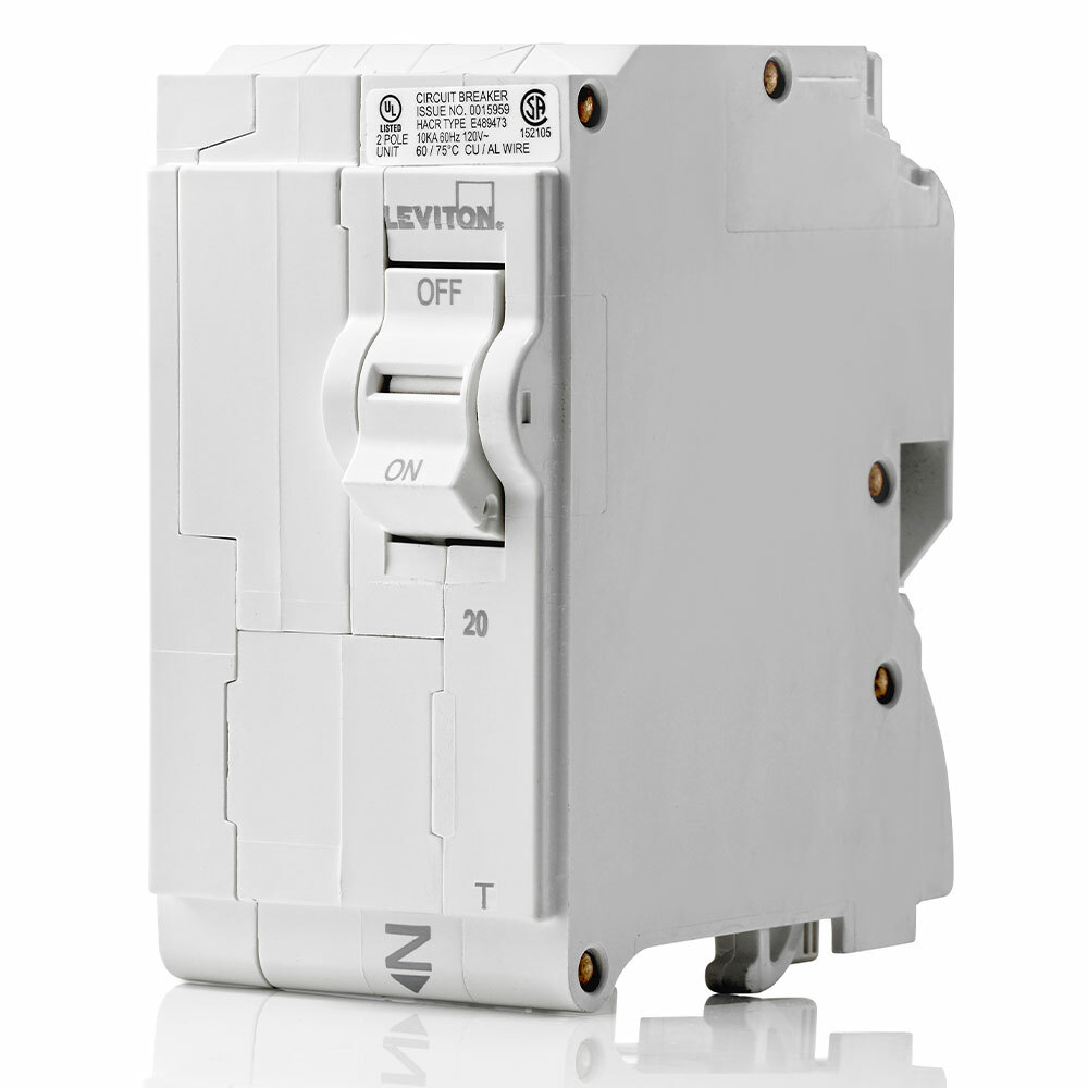 LB220-T Standard Circuit Breaker With Instruction Sheet, 120/240 V AC, 20 A, 10 kA Interrupt, 2 Poles