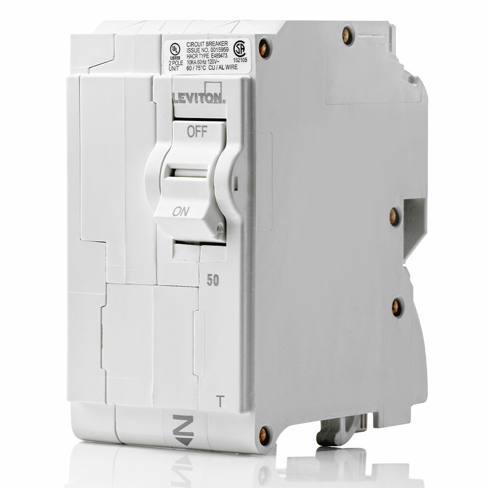 LB250-T Standard Circuit Breaker With Instruction Sheet, 120/240 V AC, 50 A, 10 kA Interrupt, 2 Poles