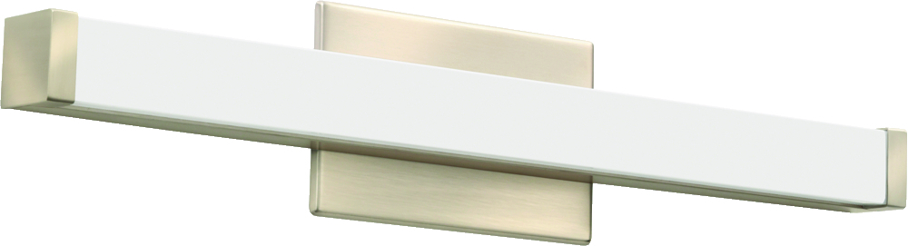 FMVCSL 24IN MVOLT 30K 90CRI BN M6 FMVCSL Series Contemporary Square Vanity Fixture, 9.5 W Fixture, 120 to 277 V AC, Brushed Nickel Housing