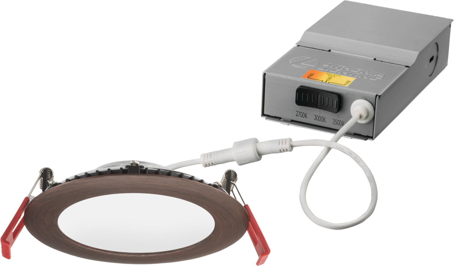 WF4 LED 27K30K35K 90CRI ORB M6 WF4 Dimmable Round Wafer Thin Recessed Downlight, LED Lamp, 4.2 in Ceiling Opening, 120 to 277 VAC, Die Cast Aluminum Housing