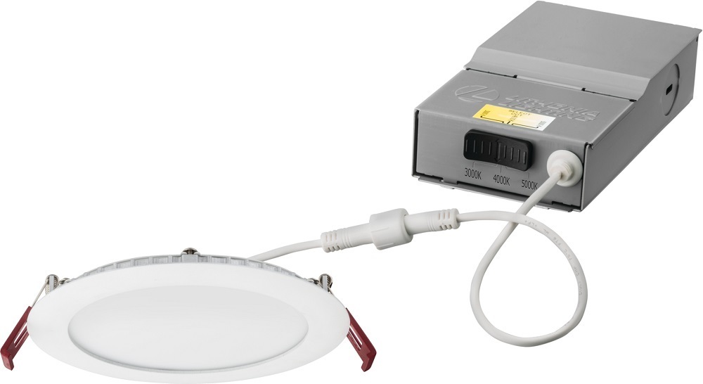 WF6 LL LED 30K40K50K 90CRI MW M6 Dimmable Low Lumen Round Wafer Thin Recessed Downlight, LED Lamp, 6 in Ceiling Opening, 120 to 277 V AC, Die Cast Aluminum Housing