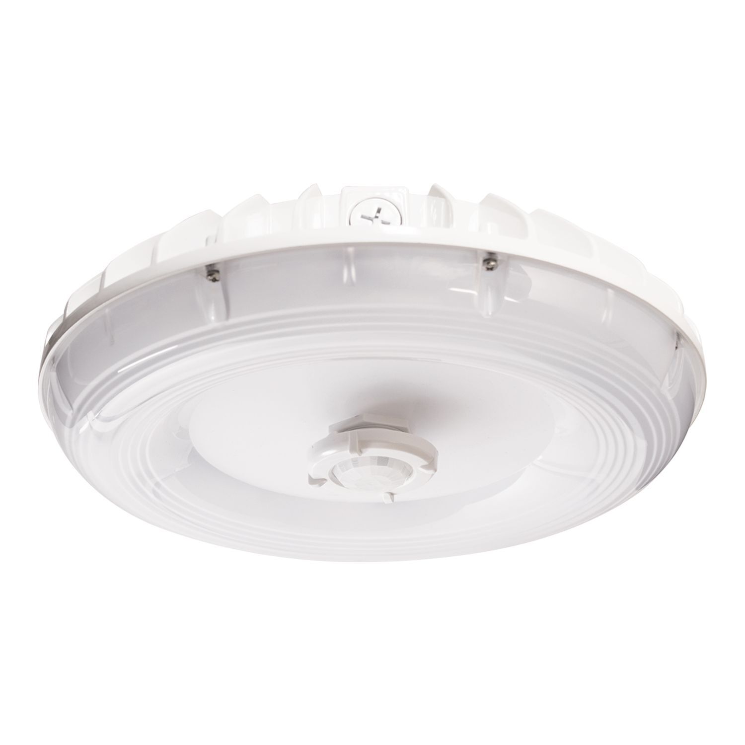 RPGC25-MS/DIM-L20 Lumark Round Parking Garage/Canopy Luminaire With Motion Sensor, LED Lamp, 63 W Fixture, 120 to 277 V AC, White Housing