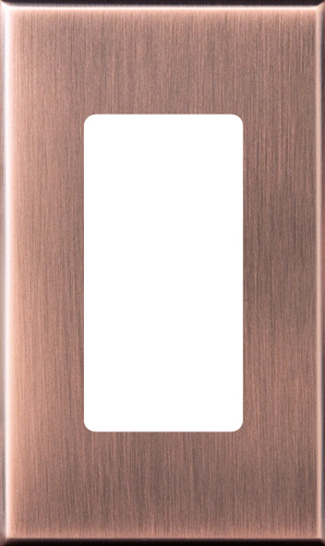 NT-R3-NFB-QZ Nova T NT-R3-NFB Customized Architectural Style Thin Profile Wall Plate with Opening, 1 Gangs, 2.75 in W x 4.56 in H, Plastic, Antique Bronze