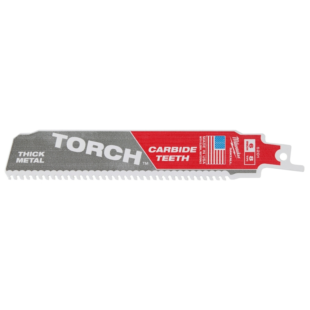 48-00-5201 Sawzall Torch Reciprocating Saw Blade, 6 in L x 0.05 in W, 7 TPI, Carbide Body
