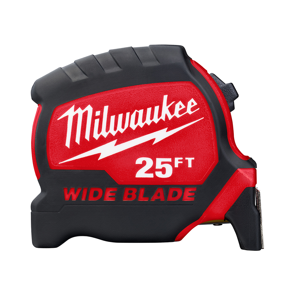 48-22-0225 Magnetic Wide Measuring Tape With Belt Clip, 25 ft L x 1-5/16 in W Blade, Steel Blade, 1/16 in, 1/8 in, 1/4 in, 1/2 in, 1 ft Graduation
