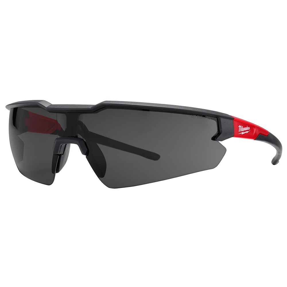 48-73-2006 Safety Glasses, Anti-Fog/Anti-Scratch, Frameless Frame, Black/Red, Plastic Frame, Polycarbonate Lens, ANSI Z87.1+