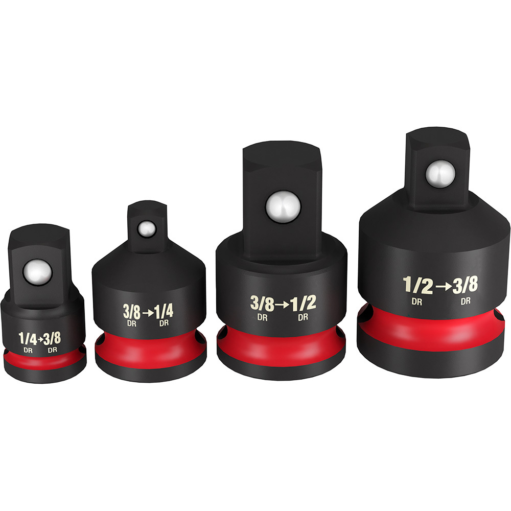 49-66-6742 Shockwave Impact Duty Dual Hole Socket Adapter Set, Black Oxide, 1/4 in Male Drive, 1/2 in Female Drive, ASME Specified, Steel