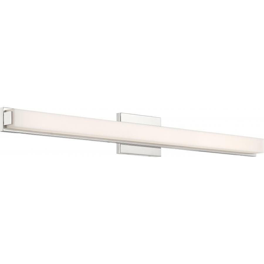 62-1103 Nuvo Slick Contemporary Dimmable Vanity Light Fixture, (1) Lamp, 120 V AC, Polished Nickel Housing