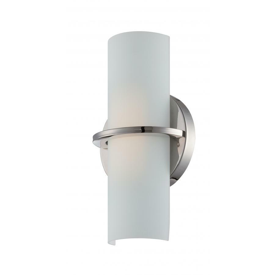 62-185 Nuvo Tucker Contemporary Dimmable Wall Sconce Fixture, (1) Lamp, 120 V AC, Polished Nickel Housing