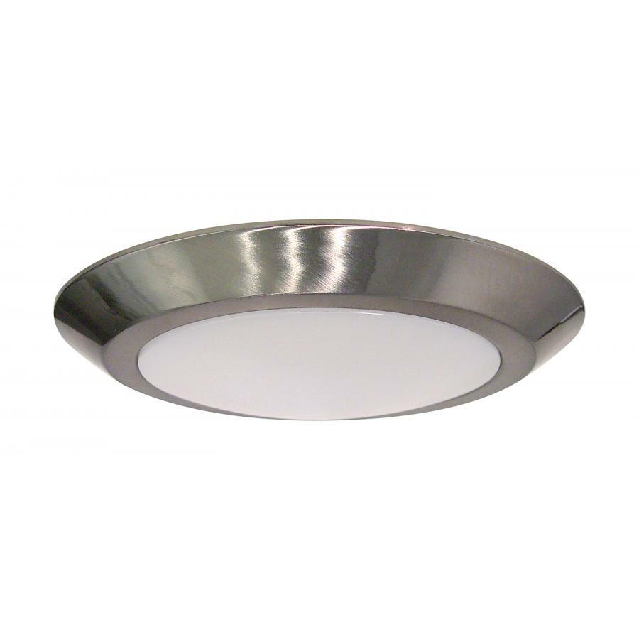 62-1166 Nuvo Signature Close-to-Ceiling Contemporary Dimmable Flush Mount Fixture, (1) Lamp, 120 VAC, Brushed Nickel Housing