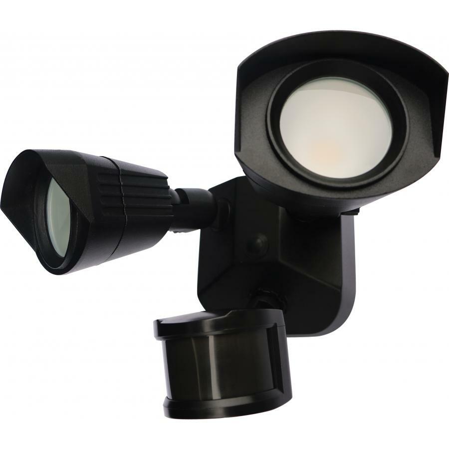 65-215 Nuvo 2-Head Non-Dimmable Security Light With Motion Sensor, (2) LED Lamp, 120 V, Die Cast Aluminum Housing