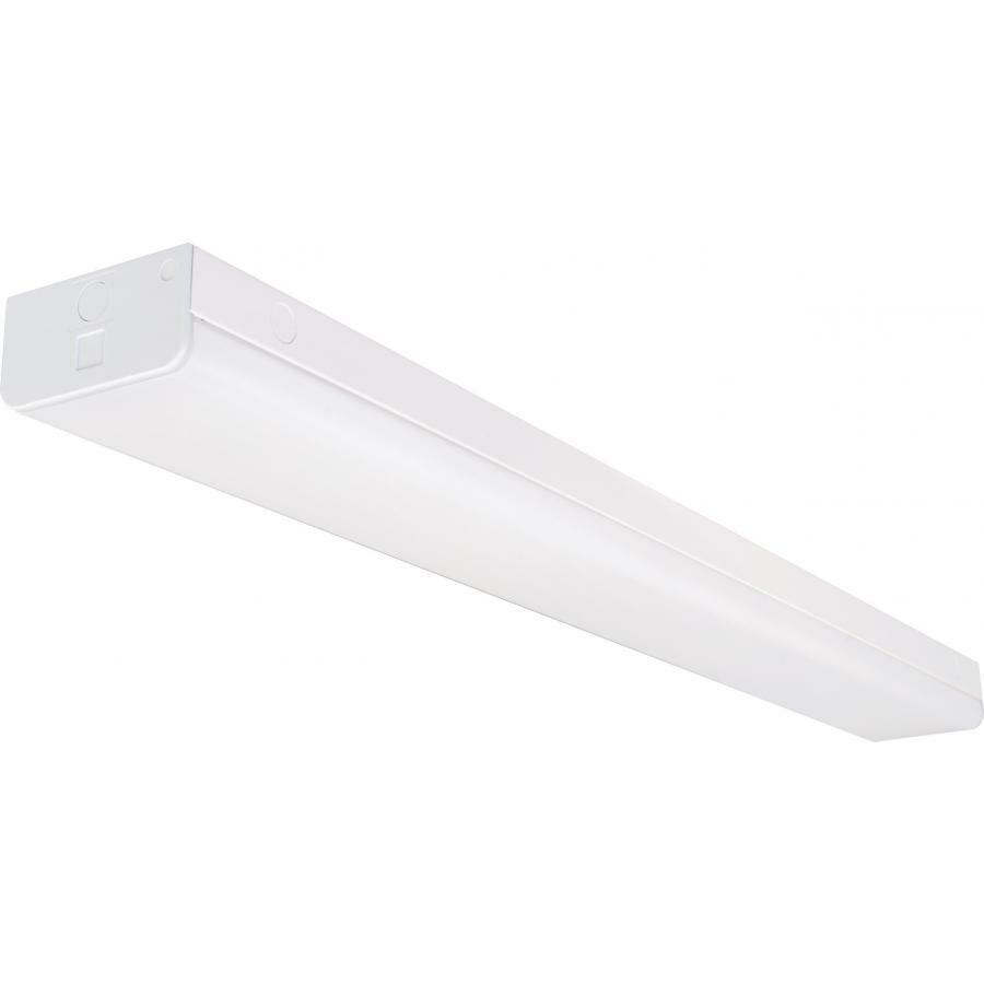 65-1152 Nuvo Dimmable Rectangular Wide Strip Light With Knockout and Emergency Battery Backup, (1) LED Lamp, 120 to 277 V AC, White Housing