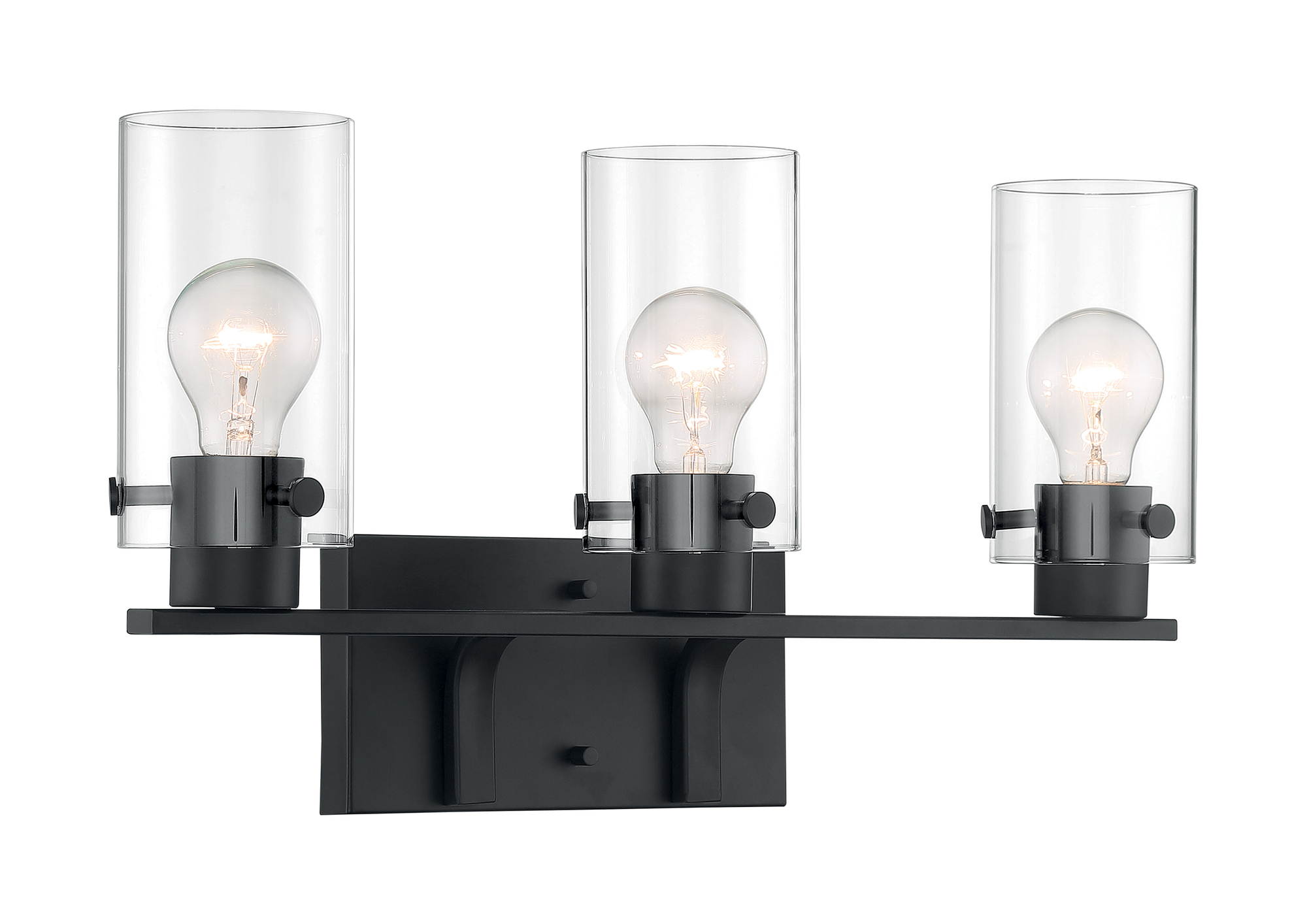 60-7273 Nuvo Sommerset Contemporary Dimmable Modern Vanity Fixture, (3) A19 Lamp, 120 V, Matte Black Housing