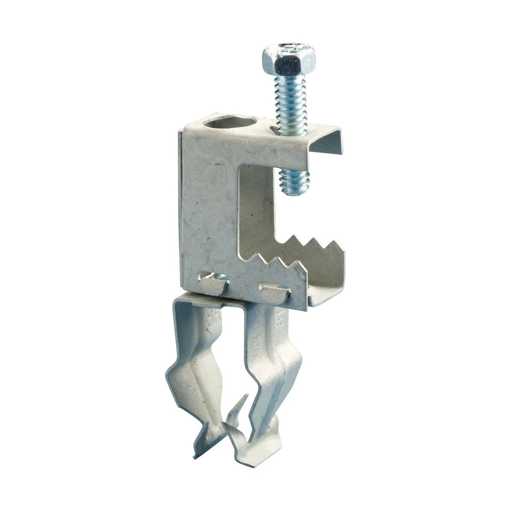 BC12P BC-P Conduit to Beam Clamp, 3/4 in EMT, 1/2 in Rigid Conduit, 1/2 in THK Flange, 25 lb Ultimate Static Load, Spring Steel, Caddy Armor