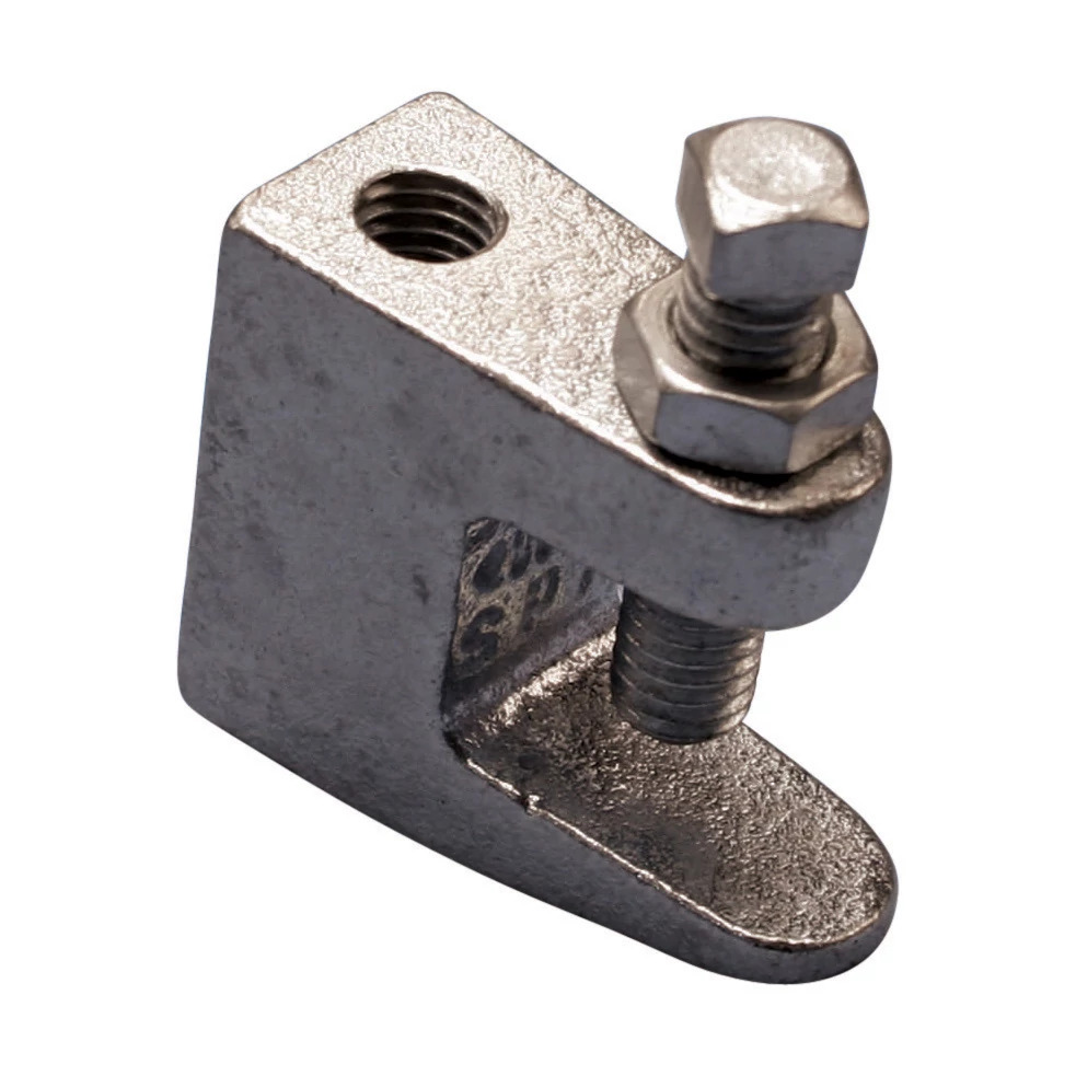 3000037PL Universal Beam Clamp, 3/8 in Rod, 13/16 in THK Flange, 250/500 lb Static Load, Steel, Plain