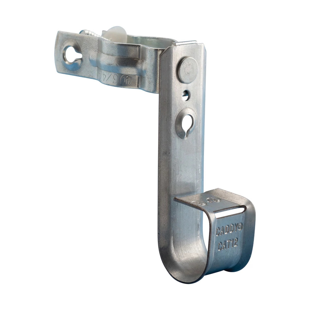 CAT12CD1B Cablecat J-Hook With Pedestal Clamp, 3/4 in Dia, For Use With Cable Support System, Steel