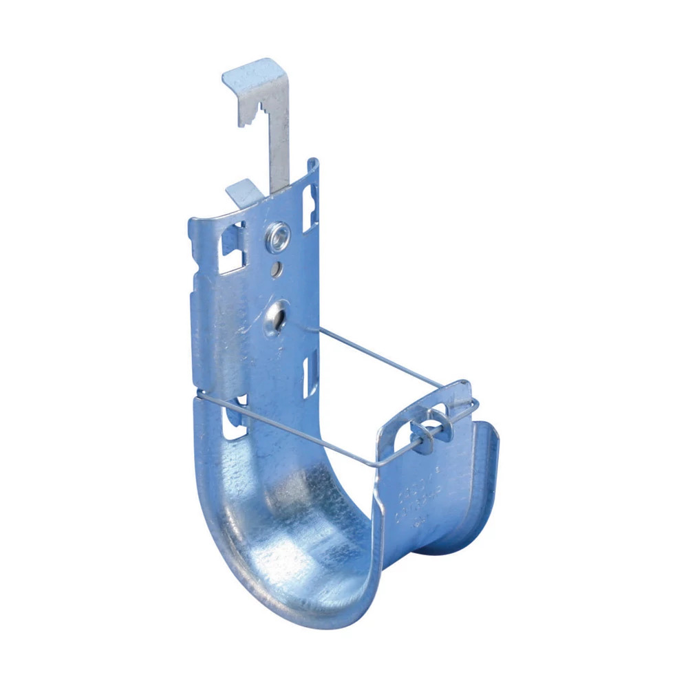 CAT16HP4Z34 CAT HP J-Hook With Multi-Function Clip, 1 in Dia, 30 lb Static Load, For Use With 1/4 in Rod, 12 to 8 AWG Wire, High Performance Cable Support System, Spring Steel/Steel