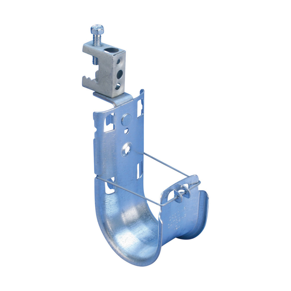 CAT16HPBCB CAT HP J-Hook With BC Beam Clamp, 1 in Dia, 60 lb Static Load, For Use With High Performance Cable Support System, Beam Mount, Spring Steel/Steel