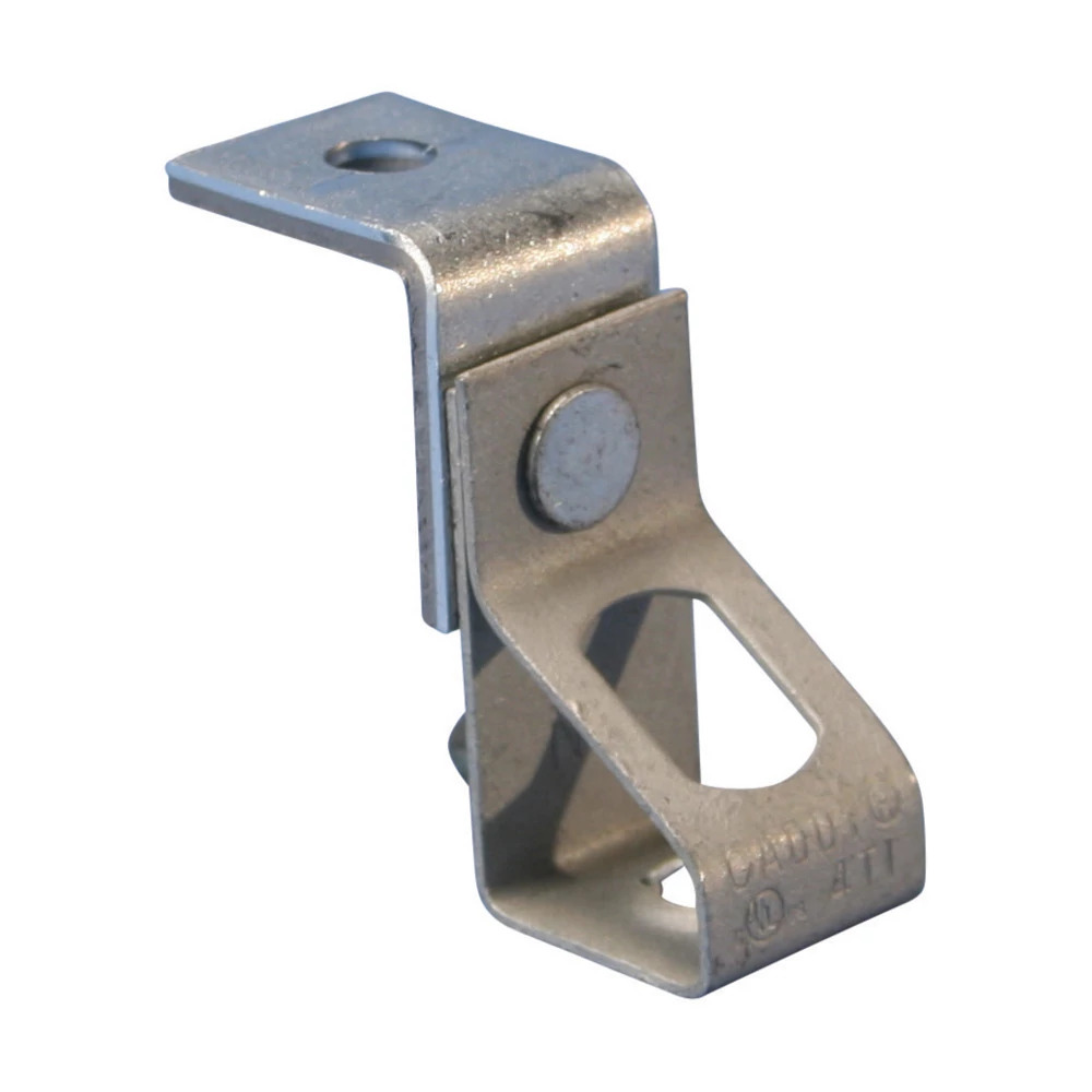 4TIB Thread Install Rod Hanger With Angle Bracket, 160 lb Static Load, Spring Steel/Steel, Pre-Galvanized