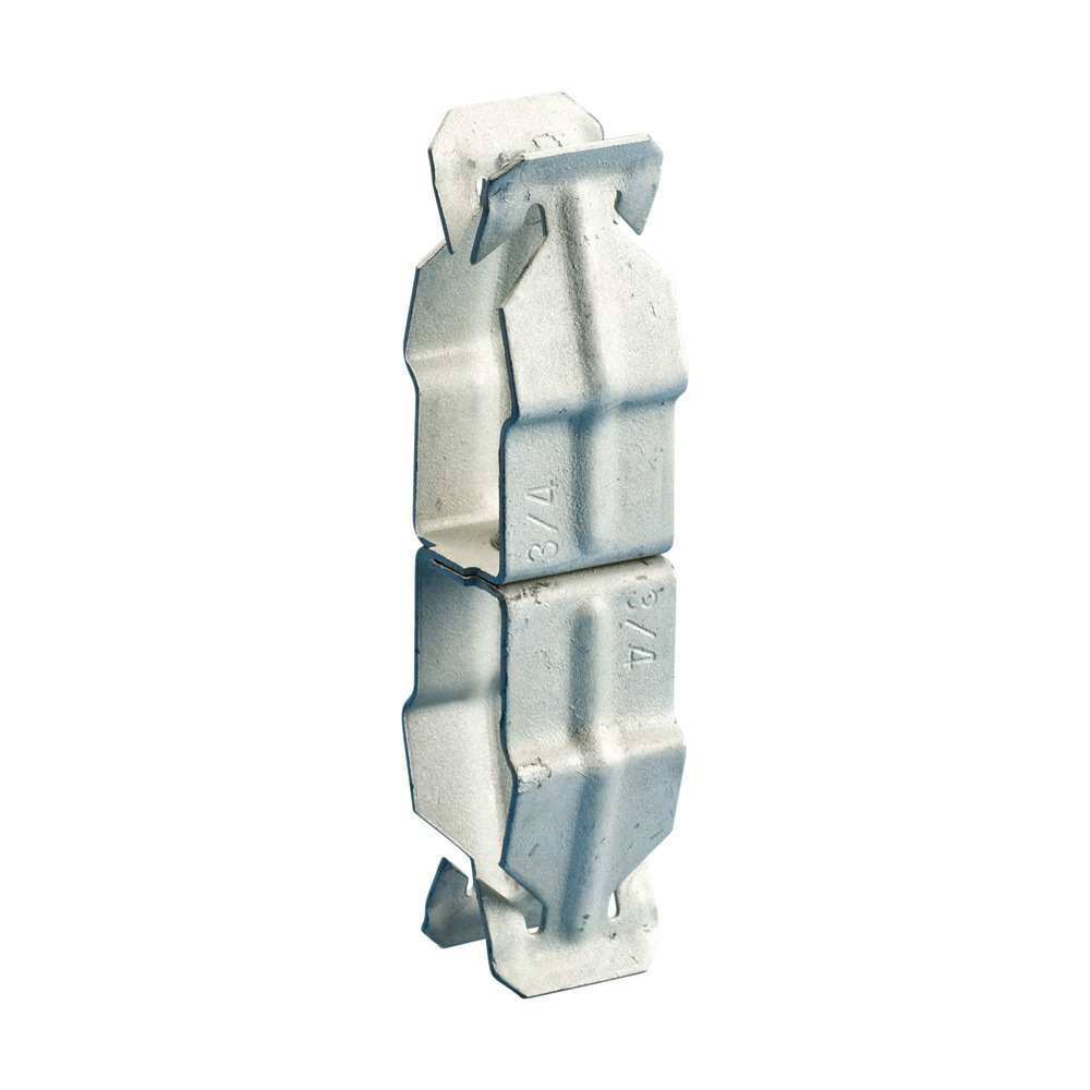 12P12P Conduit to Conduit Clamp, 3/4 in, 1/2 in Conduit, 25 lb Load, 0.866 to 1.18 in OD, Spring Steel/Steel