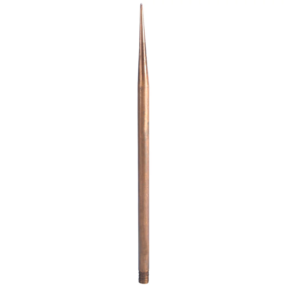 LPC225 Imperial Thread Air Terminal, Sharp Point, 1/2 in Dia, Copper