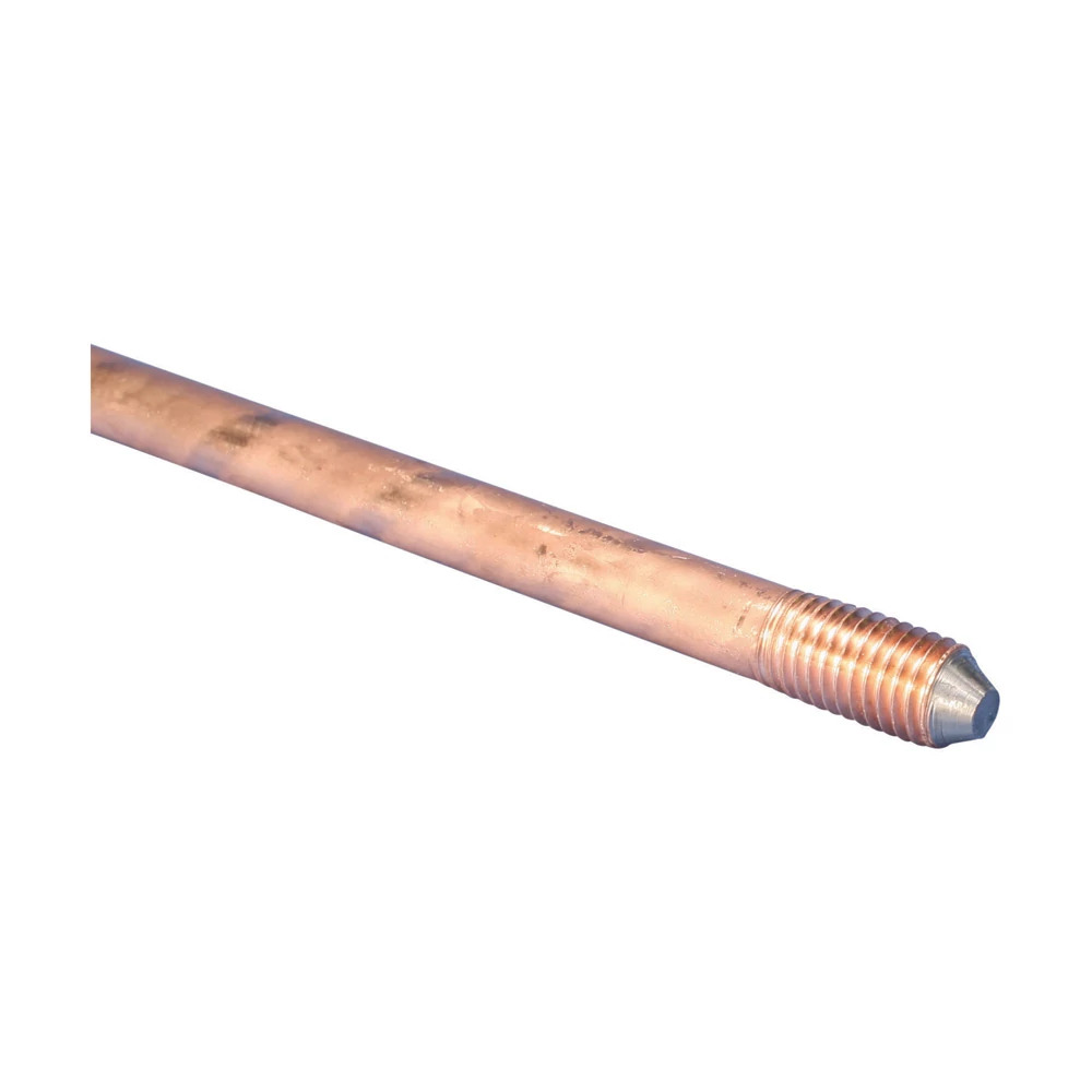 635880 Sectional Threaded Ground Rod, 5/8 in Nominal, 8 ft OAL, Copper Bonded Steel, Electrolytic Copper Coated, 10 mil THK Coating