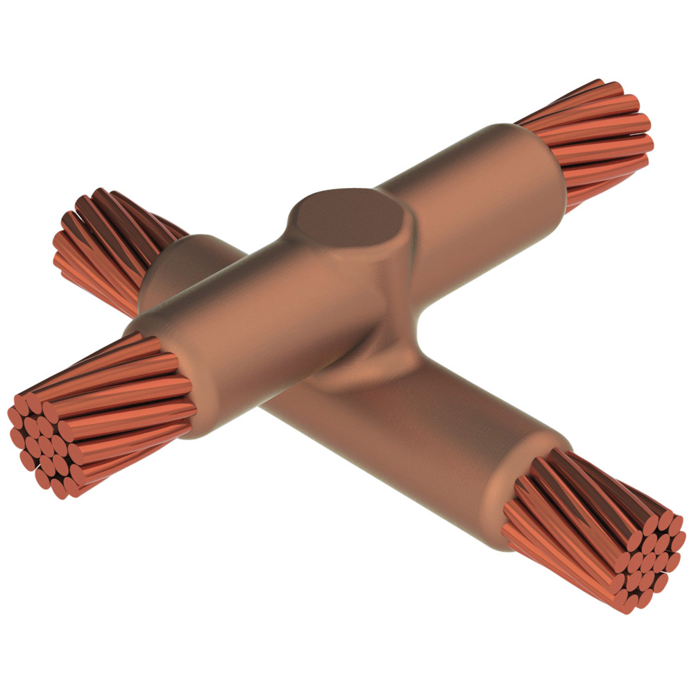 XBQ2Q2Q Type XB Weld Metal Mold, 4/0 AWG Concentric Run/Tap Conductor, Cable to Cable Connection, Graphite